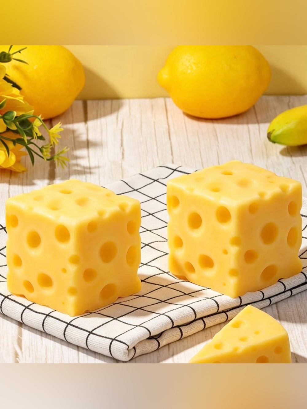 030 2pcs Cheese Squeeze Yellow Toy, 2.36 inch Slow Rebound Sensory Focus Fidget - Picture 5 of 11